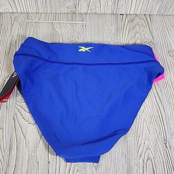 Reebok High Waist Swimsuit Bottom Pink Blue Womens Size Medium NWT - Picture 4 of 8
